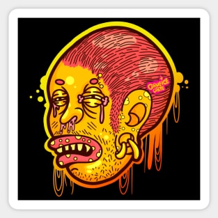 Creepy Allergic Cartoon Head Sticker